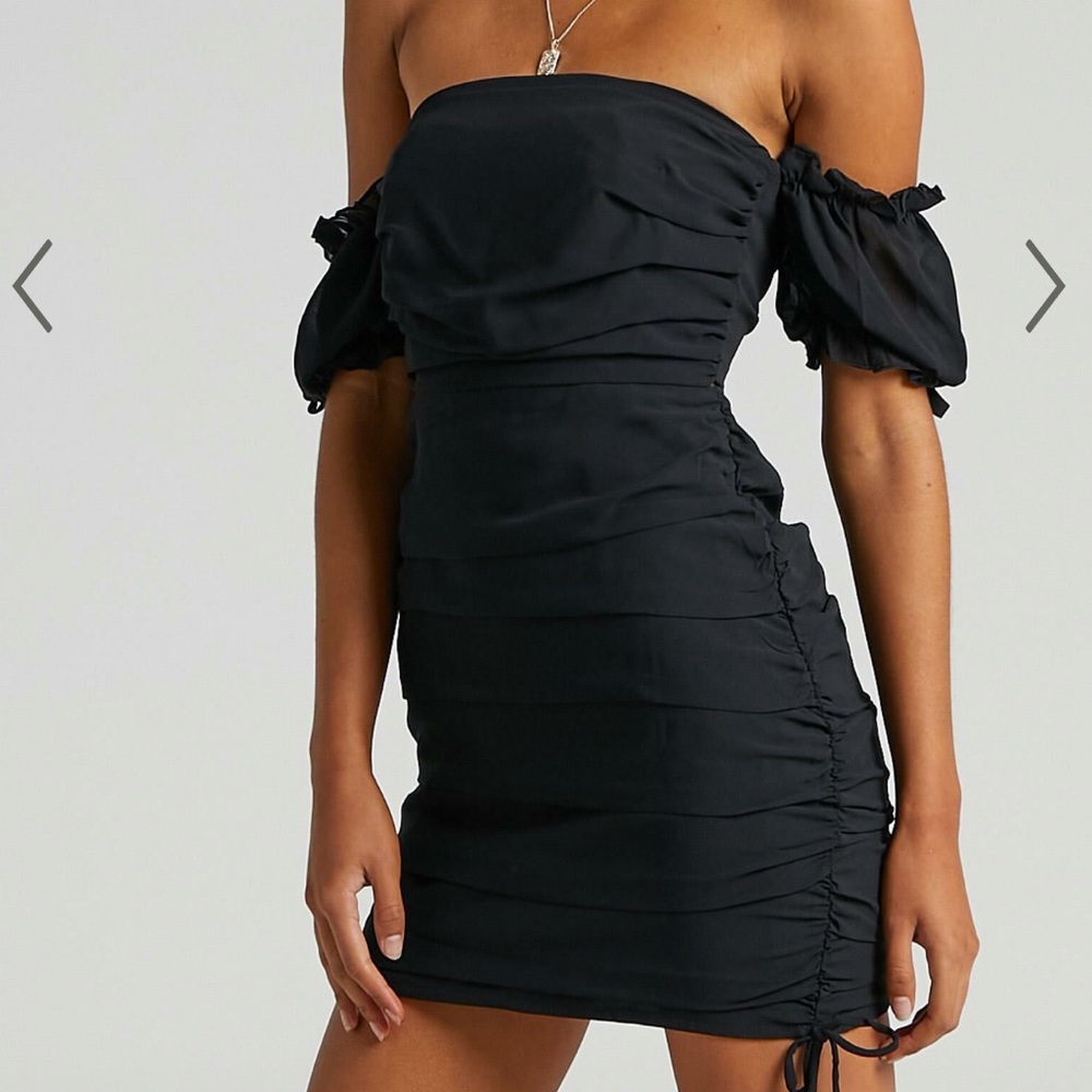 SHOWPO Can’t Get You Off My Mind Off the Shoulder Mini Dress